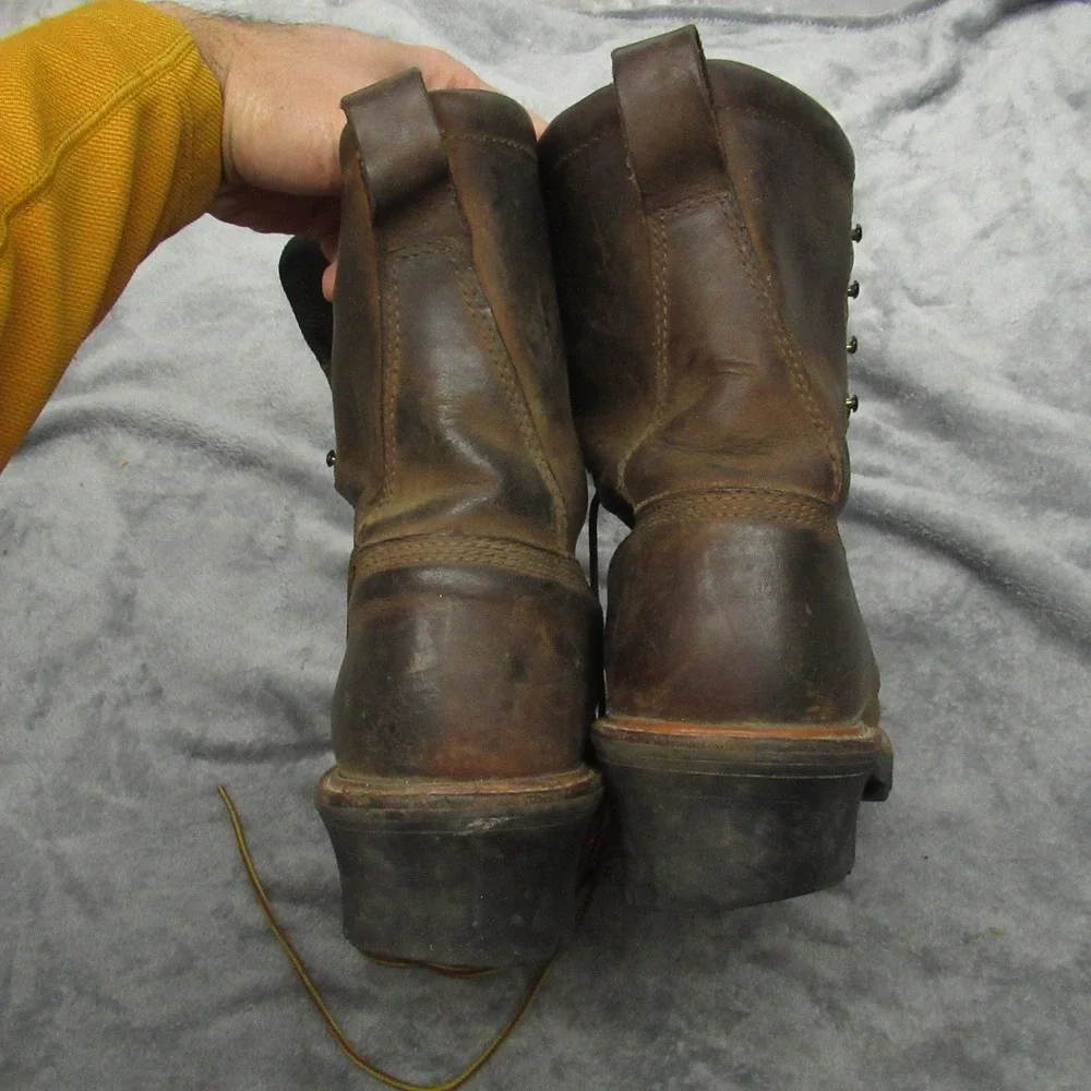 Red Wing Men Boot 8D Brown Logger Max Safety Toe Waterproof Iron Ranger 4420 VTG